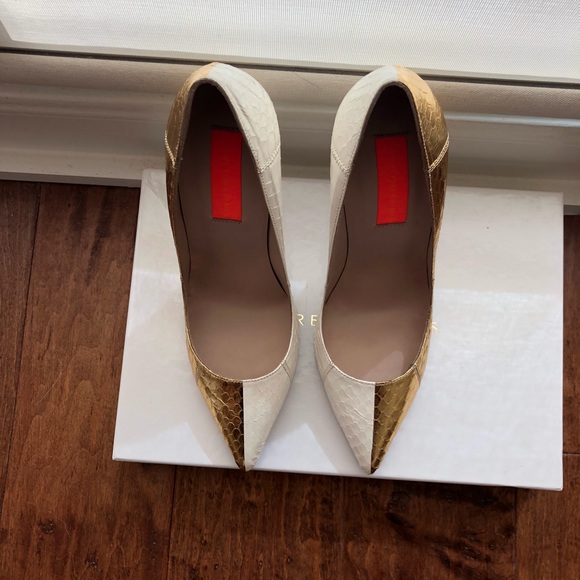 Lauren Marinis - High Heel Cream Gold Snakeskin - Picture 3 of 7